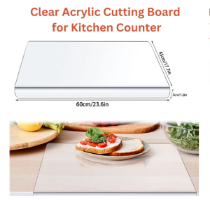 Acrylic Cutting Board Transparent Chopping Block Rectangle Chopping Board Countertop Protector Board for Kitchen Counter