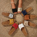 Free Shipping Plus size 36-45 thick-soled hollow-out women's floral wedge beach sandals. 