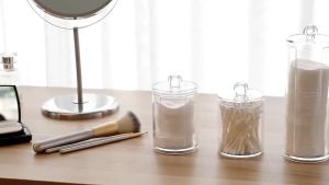 Storage Box Transparent Sealed Plastic Cotton Swab Storage Organization Vanity Makeup Organizer COD