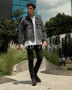 Weird Jeans - Black Xodiax - Celana Jeans Denim Panjang Pria Skinny Strech Ripped Sobek Nyaman