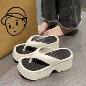 Free Shipping Thick-Soled Slippers For Women Suitable For Outdoor Wear In Summer Featuring A Thick-Soled Design A Style And A Height-Increasing Effect These Are Popular And Best-Selling
