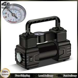 [Auto Vodool]12V 150PSI Car Electric Air Pump Dual Cylinder Heavy Duty Deluxe Portable Metal Air Compressor Car Tire Inflatable Pump