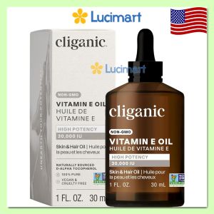 Dầu Vitamin E Cliganic 30000 IU nguyên chất 100% dành cho da tóc mặt chai 30ml [Hàng Mỹ]