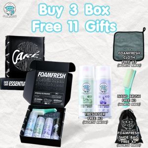 【4 IN 1】FOAMFRESH Shoe Care Essential Box !最全面鞋子保养4件套 !Dry Cleaning + Freshener + Waterproof (East My Cant Ship 东马不能寄)