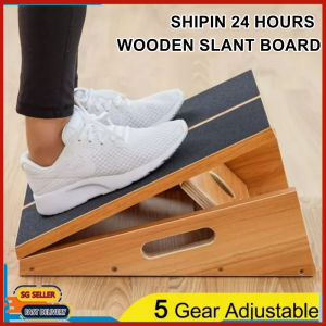 [5-Speed Adjustment] Professional Wooden Slant Board Adjustable Incline Board Calf Ankle Stretcher