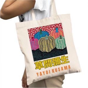 Yayoi Kusama Large Capacity Girl Shoulder Tote Handbag Lady Shopping Bags Japan Exhibition Pumpkin Women Big Shopper Bag 40x45cm