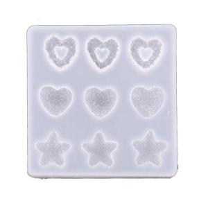 Creative Hairpin Resin Molds Cartoon Bear Star Heart Shaped Epoxy Mold DIY Craft Mould Hair Clip Silicone Mold for W