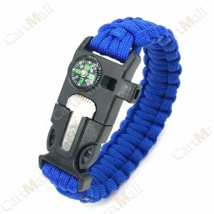 Outdoor Camping Bracelet With Whistle Flint Fire Starter Nylon Bracelet 3.2m Rope Wild Survival