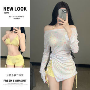 2026 Hot Sale [ Shipped from China ] New three-piece split swimsuit for women long-sleeved sun- fresh and sweet pure and alluring suitable for beach vacations B3