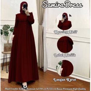 Gamis Crinkle Burgundy Lebaran Terbaru 2025 - Gamis Kondangan Simple Elegan Mewah - Gamis Jumbo Wanita Muslimah Busui Frendly