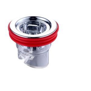 Floor drain plug with rotating mechanism smooth water flow control suitable for shower and sink areas. Copper finish blue rubber seal easy installation water flow control insect prevention.