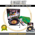 5 Games Set Roulette Poker Blackjack Craps Poker Dice Casino Game Card Game Set. 