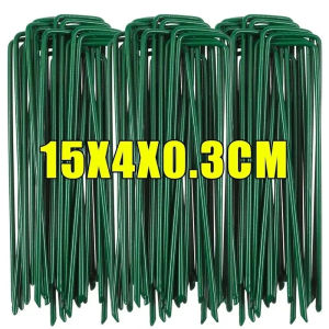 Dizoey 50/10Pcs U-shaped Garden Stakes Heavy Duty Landscape Staples Fence Tubing Stakes Sod Pins Securing Pegs Spike Holding Lawns Ground Nail
