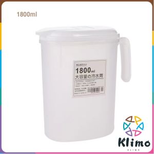 Klimo Plastic Water Kettle Jug with Lid for Cold Water Ice Tea Juice Beer Kitchen 1800ml 2500ml