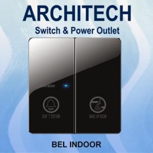 Architech Diamond V16-K02B2 Black Doorbell Switch Indoor Bel Pintu
