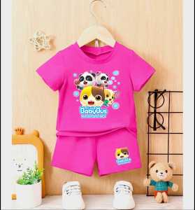 Setelan Baju Kaos Terbaru Untuk anak Laki Perempuan Motif BABYBUS Lucu Usia 1-8 Tahun