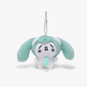 JPTD Soft Snow Miku Plush Keychain Fluffy Plushy Kaomoji Miku Pendant Creative Plush Stuffed Bandai Hatsune Miku Doll Backpack Decor