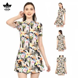 Baju Renang Rok Wanita Dewasa Motif Gloxinia