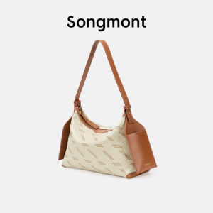 (Ac)Songmont กระเป๋ามัตสึนากะยามาชิตะ hobo กระเป๋าพักผ่อนครึ่งวันสไตล์ประจำชาติชุดสายตายด้านข้างกระเป๋าสะพายไหล่