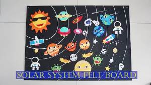 Outer Space Felt Montessori Plate Solar System Universe Frannel Interactive Game Pad