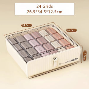 Vision Stackable Multi Grids Underwear Organizer Household Wardrobe Storage Box Drawer Type Bra Socks Dividing Storage Box Multifunctional Sorting Box
