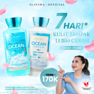 SLAVINA Bundle 2IN1 Ocean Dream (Body Lotion + Shower Gel) by Nagita Slavina – Sabun Mandi Cair Body Lotion Whitening Handbody Wangi Parfum Fresh Melembabkan Kulit Body Wash Body Care Tone Up Lotion Pemutih Badan