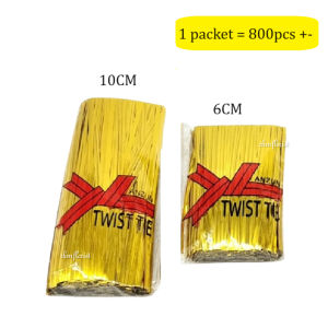 (800PCS) TWIST TIE Metallic Bread Wire Foil Food Sealing Gift Candy Rope Packing Goodies Ribbon Dawai Pengikat Bunga