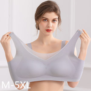 Latex Underwear Bra Womens Plus Size Seamless Bra Top Push-Up Bra Top Bh Comfortable Heat Dissipation Gather Shockproof Pad Bra
