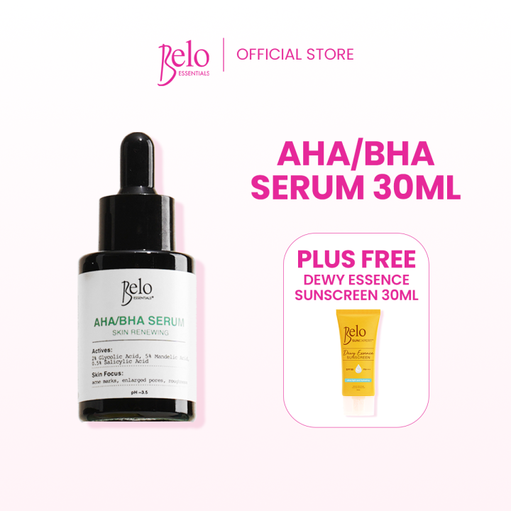 Belo Essentials AHA BHA Skin Renewing Serum 30mL + FREE Dewy Essence ...