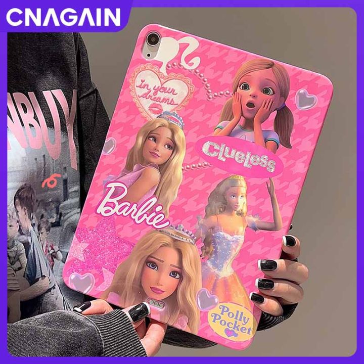 CNAGAIN New cute Barbie princess protective case compatible with iPad pro 2022 iPad 10 Air 5 Mini 6 cartoon soft shell creative new all inclusive anti fall ins Apple tablet case Lazada PH