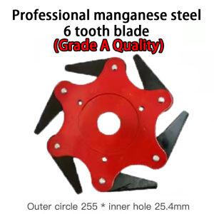 6 Blade Trimmer Head With Teeth 6T Grass Trimmer Lawn Mower Brush Cutter Pisau Mesin Rumput
