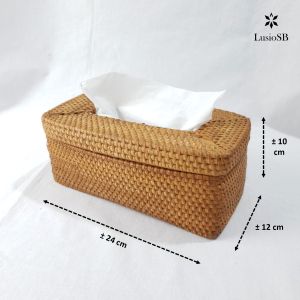 LusioSB Kotak Tisu Rotan Engsel Rattan Tissue Box Tempat Tisu