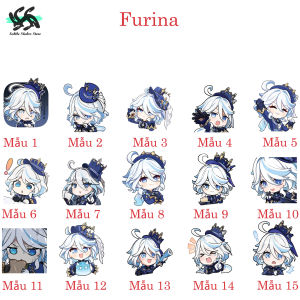 Genshin Impact - Set 10/15 Sticker Furina - Thủy thần game Genshin Impact dán trang trí siêu đẹp chống nước chống xước