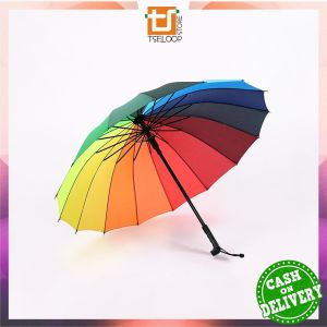 OFM-C1158 Payung 16 Jari Polos Buka Otomatis Gagang Lurus Payung Golf Payung Hujan / Payung Jumbo