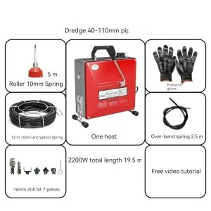 GQ-150 Household Electric drainage Pipe declogger Machine 2200W dredging snake Sewer Toilet Floor Drain Can Automatically Dredge Tool Declogging tools machine with Bold encryption spring