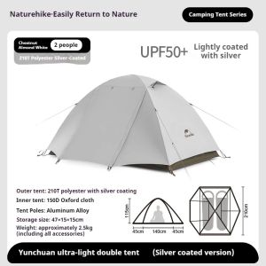 Tenda Camping Naturehike Cloud Creek 3P CNK2300ZP024 Cloud River Tenda Ultralight Hiking Double Layer Kemah 3 Orang Frame Alloy Dome Tahan Air Outdoor