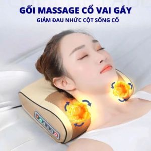Gối Massage Hồng Ngoại 20 Bi Xoay Đa Năng - Thư Giãn Cổ Vai Gáy Hiệu Quả Ngay Tại Nhà
