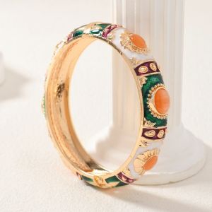 NOBLEE Đá Opal nhân tạo Vòng tay Opal nhân tạo loại Họa tiết giọt nước mắt Vòng tay dự tiệc Thanh lịch Đầy màu sắc Vòng tay men sứ Phụ nữ Cô gái