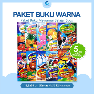 Paket 5 Buku Mewarnai Edukasi Anak dan belajar menulis berhitung membaca