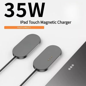 Magnetic Wireless Charger Cable for iPad Pro/Air 18W 35W USB-C Fast Charge Cable for iPad Pro Air Back Magnetic Charging Grey 1m