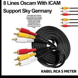 V166 KABEL RCA 5M HITAM 3 TO 3 3X3 CABANG 3IN1 5 M METER CABEL CABLE AUDIO VIDEO GAMBAR SUARA SOUND.