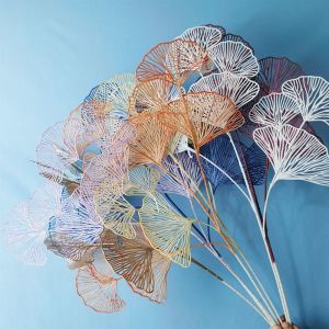LIANG Simulation 3-pronged Wedding Shop Decor Persian Leaves Ginkgo Leaf Fake Flowers Fan Leaf Party Supplies