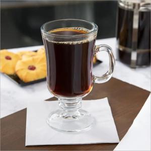 Clear Irish Glass Coffee Cups with Footed Stem BaseGoblet Mugsfor Chocolate Latte SmoothieCoffee Accessories Drinkware250ml