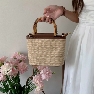 Túi đeo vai vải dệt giản dị cuộc hành trình Túi du lịch đeo chéo summerbeach túi xách cho phụ nữ cô gái dệt bằng sợi rơm Túi đeo thời trang cỡ nhỏ