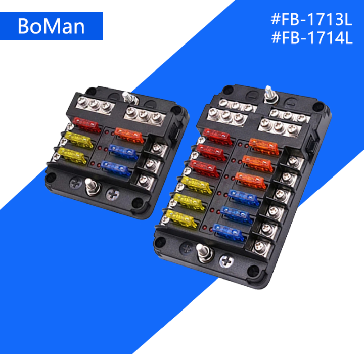 Car Boat Fuse Box Holder With 6 Ways 12 Ways Blade Fuse Holder Block