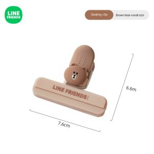 100% Authentic Line Friends Food Freshness Sealing Clip Moistureproof Snack Klip Seal Clamp BROWN LFB27