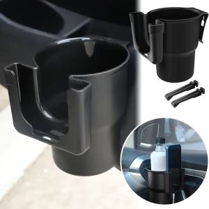 Car Air Vent Cup Holder Side Door Seat Phone Mount Drink Water Bottle Can Storage Organizer Black