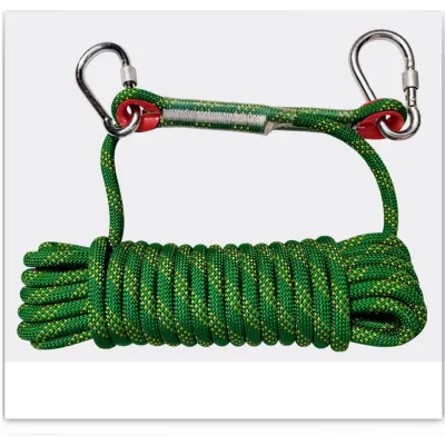 AFAU Wear-resistant climbing rope diameter 12mm woven safety rope 10/20M with 2 buckles outdoor camping rope hiking tools strong rescue escape climbing rope Heavy Duty for aerial rescue operations