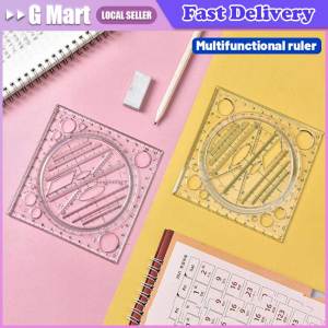 ⭐️【Local Warehouse】Multifunction Rotatable Drawing Template Art Design Construction Architect Stereo Geometry Circle Drafting Measuring Scale Ruler
