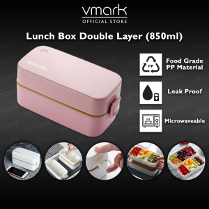 VMARK Double Bento Lunch box  Bowl Food Warmer Food Carrier Food Container Bekas Makanan Bekal Makanan Sekolah日式便當盒饭盒